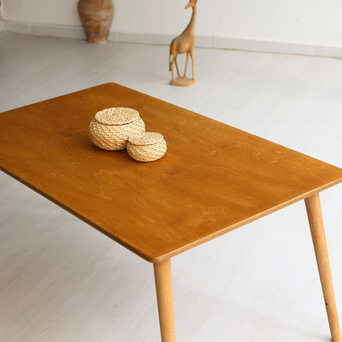 Rectangular Plywood Coffee Table with Conical Legs