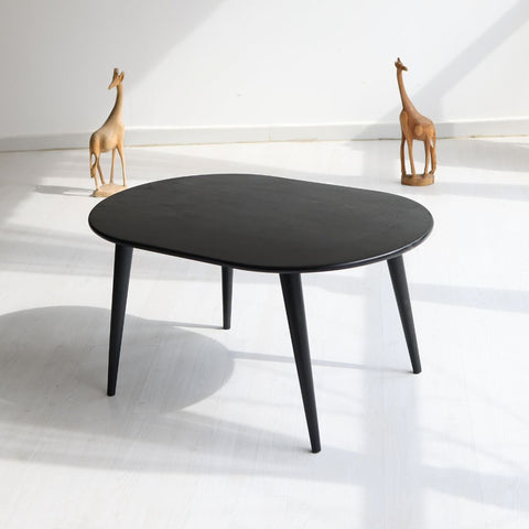 Oval Plywood Coffee Table with Conical Legs